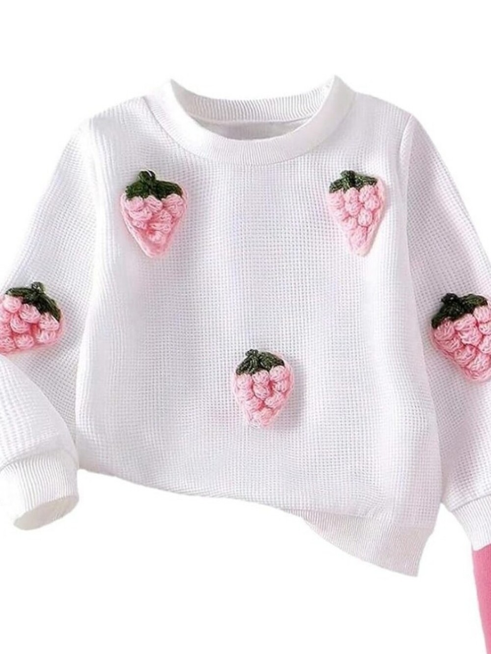 Girls' White Strawberry Patch Pullover Top